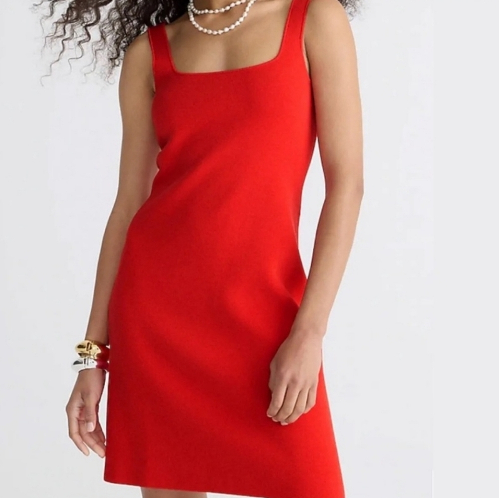 J. Crew Square-Neck Mini Sweater Dress Medium